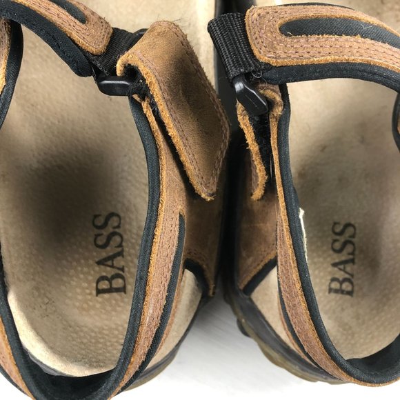 GH Bass & Co Men's Size 11M Northview Brown Leather Open Toe Hook & Loop Sandals - Picture 12 of 13